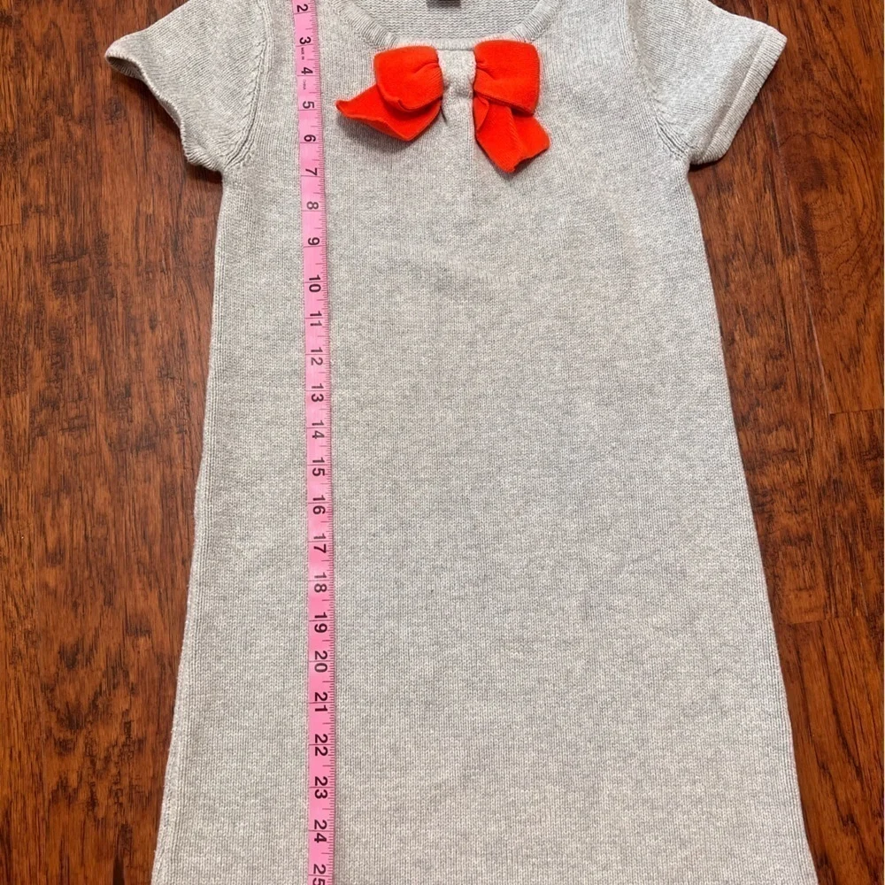 Gymboree Girls’ Size 10 Gray Sweater Dress with Bow, Short Sleeve Fall Dress